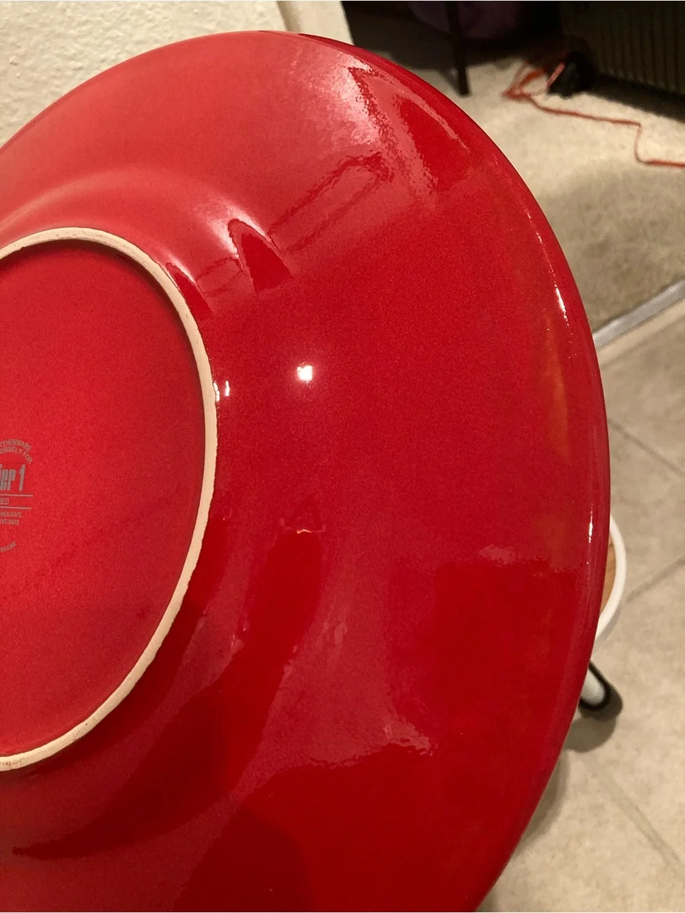 Set Of 2 Pier 1 red 10” serving bowl 13” serving plate platter earthenware dish